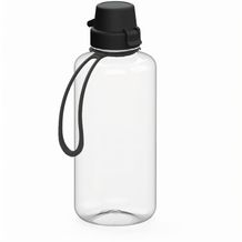 Trinkflasche "School", 1,0 l, inkl. Strap (transparent, schwarz) (Art.-Nr. CA000177)