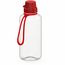 Trinkflasche "School", 1,0 l, inkl. Strap (transparent, rot) (Art.-Nr. CA001997)
