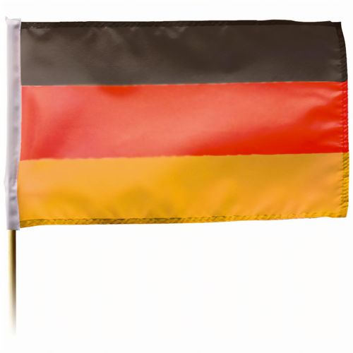 Fahne "Holzstab" (Art.-Nr. CA005635) - Deutschland-Fahne an einem Holzstiel....
