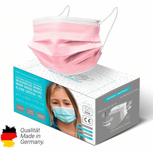 Medizinische Kinder-Gesichtsmaske "OP", 50er Set (Art.-Nr. CA018105) - MADE IN GERMANY - Extra kleine Ausführu...