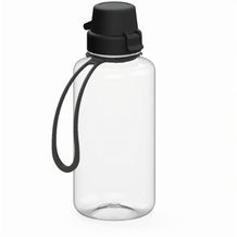 Trinkflasche "School", 700 ml, inkl. Strap (transparent, schwarz) (Art.-Nr. CA022810)
