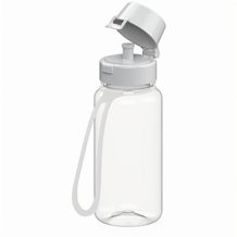 Trinkflasche "School", 400 ml, inkl. Strap (weiß, blau) (Art.-Nr. CA045083)