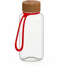 Trinkflasche "Natural", 700 ml, inkl. Strap (transparent, rot) (Art.-Nr. CA053647)