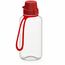 Trinkflasche "School", 700 ml, inkl. Strap (transparent, rot) (Art.-Nr. CA065339)