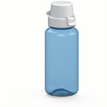 Trinkflasche "School", 400 ml (transluzent-blau, weiß) (Art.-Nr. CA071639)