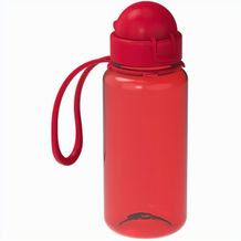 Trinkflasche "Junior", 400 ml inkl. Strap (transparent-rot, standard-rot) (Art.-Nr. CA163120)