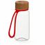 Trinkflasche "Natural", 400 ml, inkl. Strap (transparent, rot) (Art.-Nr. CA171813)