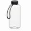 Trinkflasche "Refresh", 1,0 l, inkl. Strap (transparent, schwarz) (Art.-Nr. CA229722)