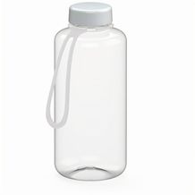 Trinkflasche "Refresh", 1,0 l, inkl. Strap (transparent, weiß) (Art.-Nr. CA240514)