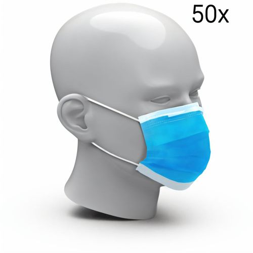Gesichtsmaske "Einweg" 50er Set (Art.-Nr. CA283420) - Die dreischichtige Mund-Nasen-Maske...