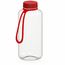 Trinkflasche "Refresh", 1,0 l, inkl. Strap (transparent, rot) (Art.-Nr. CA295544)