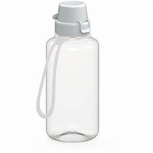 Trinkflasche "School", 700 ml, inkl. Strap (transparent, weiß) (Art.-Nr. CA304841)