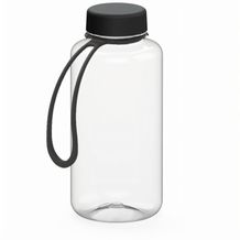 Trinkflasche "Refresh", 700 ml, inkl. Strap (transparent, schwarz) (Art.-Nr. CA320048)