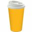 Kaffeebecher "Premium Deluxe" (standard-gelb, weiß) (Art.-Nr. CA389571)