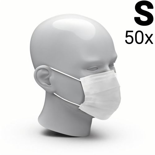 Mund-Nasen-Schutz "3-Ply" 50er Set, Größe S (Art.-Nr. CA399254) - 3-lagige Mund-Nasen-Maske aus hochwertig...