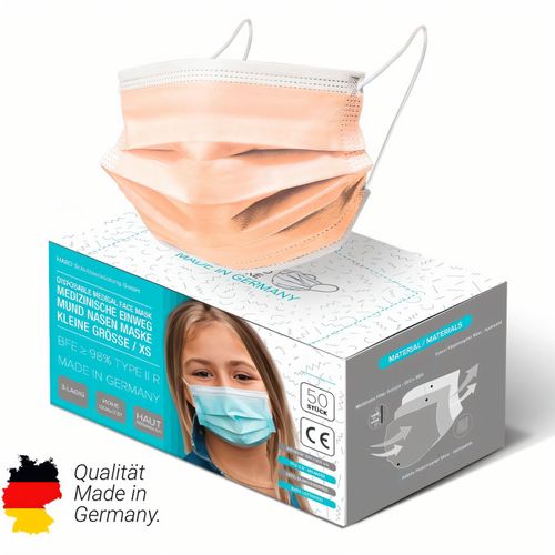Medizinische Kinder-Gesichtsmaske "OP", 50er Set (Art.-Nr. CA427797) - MADE IN GERMANY - Extra kleine Ausführu...
