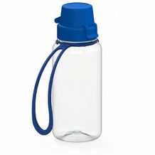 Trinkflasche "School", 400 ml, inkl. Strap (transparent, blau) (Art.-Nr. CA452999)