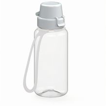 Trinkflasche "School", 400 ml, inkl. Strap (transparent, weiß) (Art.-Nr. CA549142)