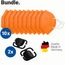 Atemschutzmaske "Colour" 10er Set + Maskenhalter "Helm" 2er (orange, schwarz) (Art.-Nr. CA553369)