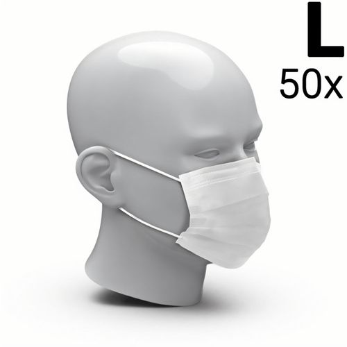 Mund-Nasen-Schutz "3-Ply" 50er Set, Größe L (Art.-Nr. CA576594) - 3-lagige Mund-Nasen-Maske aus hochwertig...
