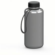 Trinkflasche "Refresh", 1,0 l, inkl. Strap (silber, schwarz) (Art.-Nr. CA621416)