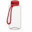 Trinkflasche "Refresh", 700 ml, inkl. Strap (transparent, rot) (Art.-Nr. CA662119)