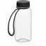 Trinkflasche "Refresh", 400 ml, inkl. Strap (transparent, schwarz) (Art.-Nr. CA702471)