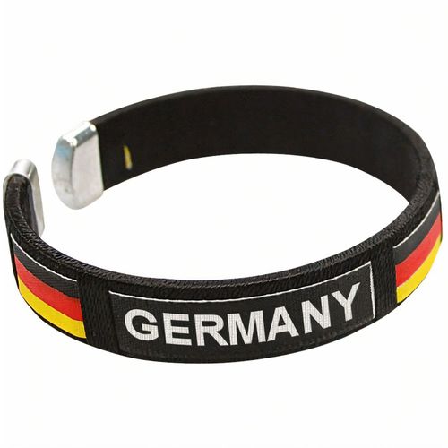 Fan-Armband "Deutschland" (Art.-Nr. CA723308) - Stilvoll Flagge zeigen. Metallreif mit...