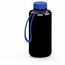 Trinkflasche "Refresh", 1,0 l, inkl. Strap (schwarz, blau) (Art.-Nr. CA754098)