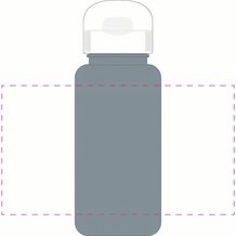 Trinkflasche 'Sports' grau-transparent 0,4 l, RPET (grau / schwarz) (Art.-Nr. CA759275)