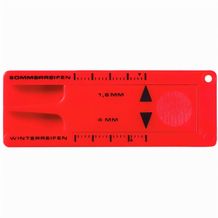 Schlüsselanhänger "Reifenprofilmesser" (standard-rot) (Art.-Nr. CA806241)
