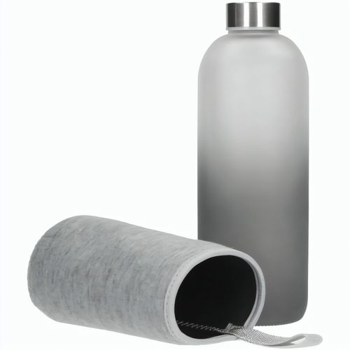 Glasflasche mit Hülle "Iced" 1,0 l (Art.-Nr. CA809675) - Die Flasche aus Sodalime-Glas verfüg...