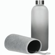 Glasflasche mit Hülle "Iced" 1,0 l (transparent, grau) (Art.-Nr. CA809675)