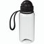 Trinkflasche "Junior", 400 ml inkl. Strap (transparent, schwarz) (Art.-Nr. CA826057)