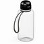 Trinkflasche "Sports", 700 ml, inkl. Strap (transparent, schwarz) (Art.-Nr. CA906383)