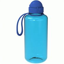 Trinkflasche "Junior", 1,0 l, inkl. Strap (transparent-blau, standard-blau PP) (Art.-Nr. CA937297)