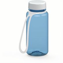 Trinkflasche "Refresh", 400 ml, inkl. Strap (transluzent-blau, weiß) (Art.-Nr. CA941148)