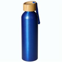 Aluminiumflasche "Bamboo" 0,6 l (blau, natur) (Art.-Nr. CA946376)