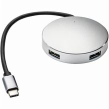 USB-Hub mit 4 Anschlüssen (silber, schwarz) (Art.-Nr. CA244635)