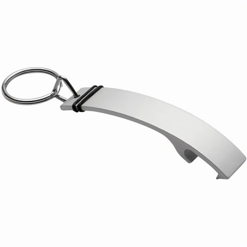 Schlüsselanhänger mit Flaschenöffner (Art.-Nr. CA275250) - Geschwungener Schlüsselanhänger a...