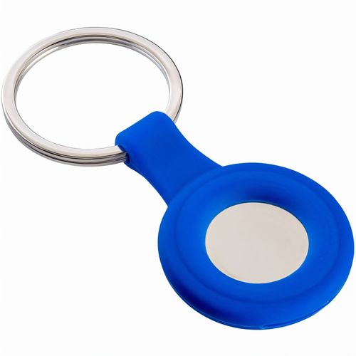 Schlüsselanhänger (Art.-Nr. CA313837) - Der blaue Schlüsselanhänger mit rundem...