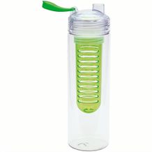 Trinkflasche mit Fruchtbehälter (grün / transparent) (Art.-Nr. CA569365)