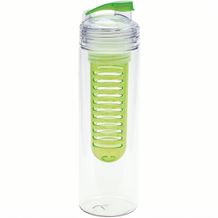 Trinkflasche mit Fruchtbehälter (grün, transparent) (Art.-Nr. CA569365)
