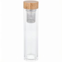 Glasflasche mit Teesieb (beige, transparent) (Art.-Nr. CA625395)