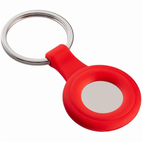 Schlüsselanhänger (Art.-Nr. CA647299) - Der rote Schlüsselanhänger mit rund...