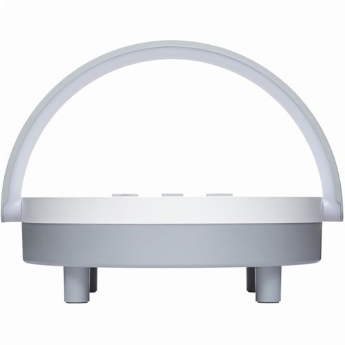 Wireless Lautsprecher inkl 15 Watt Wireless Charger mit Licht (Art.-Nr. CA694784) - Dieses weiß-graue Multifunktionsger...