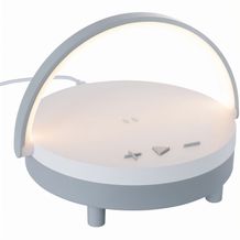 Wireless Lautsprecher inkl 15 Watt Wireless Charger mit Licht (weiß, grau) (Art.-Nr. CA694784)