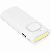 Powerbank mit COB LED Taschenlampe (transparent, weiß) (Art.-Nr. CA998333)