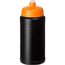 Baseline Recycelte Sportflasche, 500 ml (schwarz, orange) (Art.-Nr. CA005044)