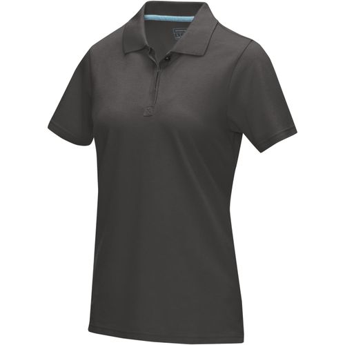 Graphite Poloshirt aus GOTS-zertifizierter Bio-Baumwolle für Damen (Art.-Nr. CA005292) - Das kurzärmelige GOTS-Bio-Polo für Dam...